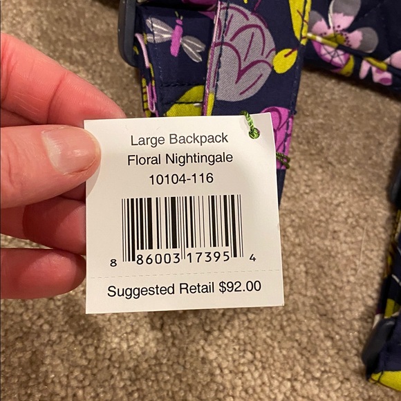 Vera Bradley “Floral Nightengale” Large Fabric Backpack. NWT - Picture 4 of 9